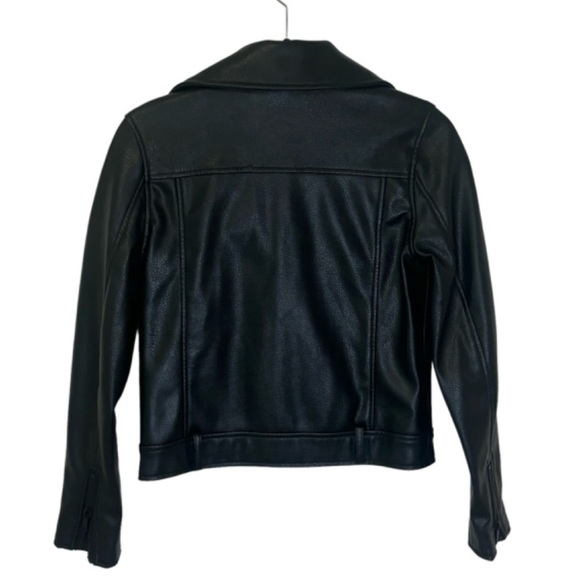 Oak and Fort AMAZING Quality Vegan Leather Black Bomber Jacket SZ small - Picture 2 of 7